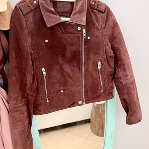 Purple Suede Biker Jacket